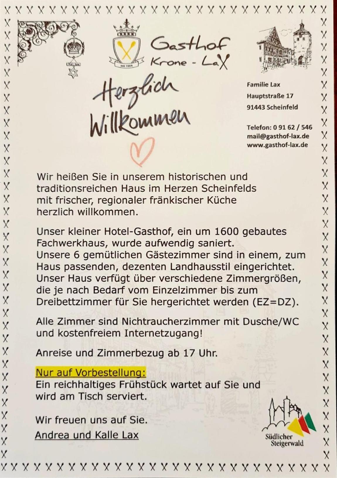 Hotel-Gasthof Krone-Lax Scheinfeld Bagian luar foto